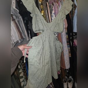 Speechless.Elegant Green Eyelet Dress